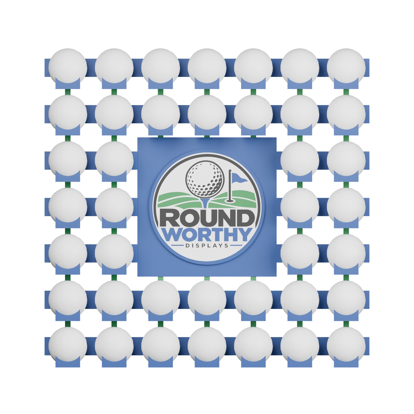 Square Logo Border golf ball display